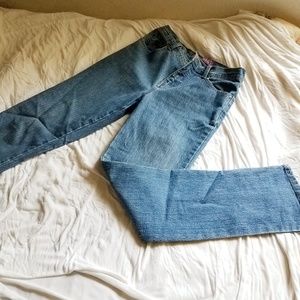 high rise straight leg jeans